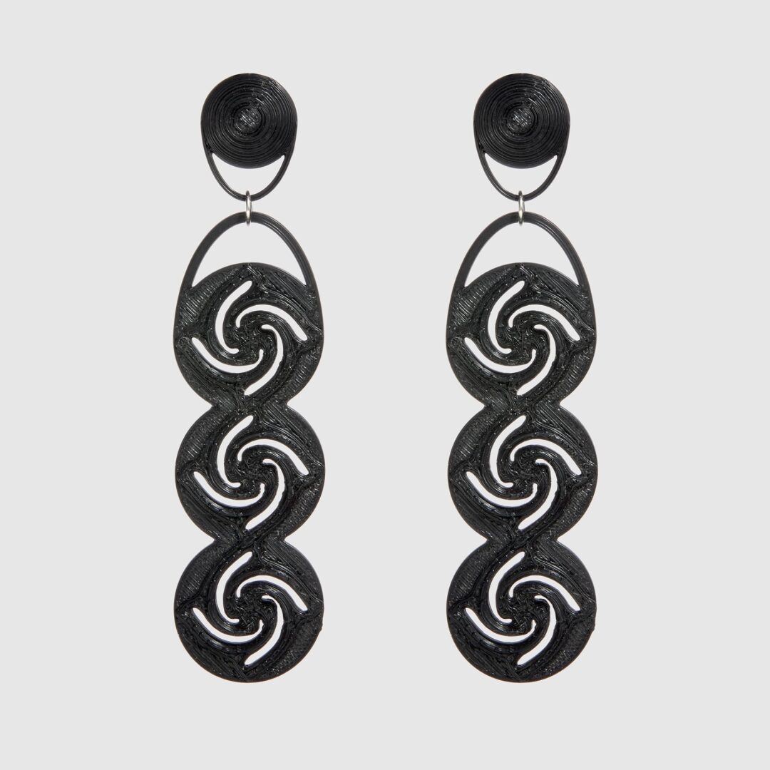 Rose Earrings II Black