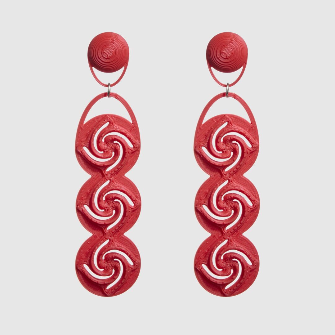 Rose Earrings II Red