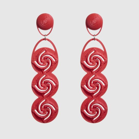 Rose Earrings II Red