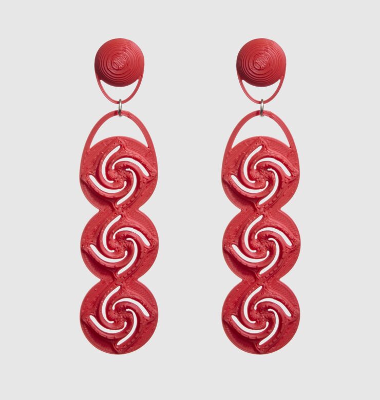 Rose Earrings II Red
